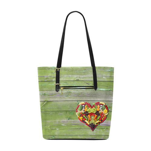 Vegan Heart Love Euramerican Tote Bag/Small (Model 1655)