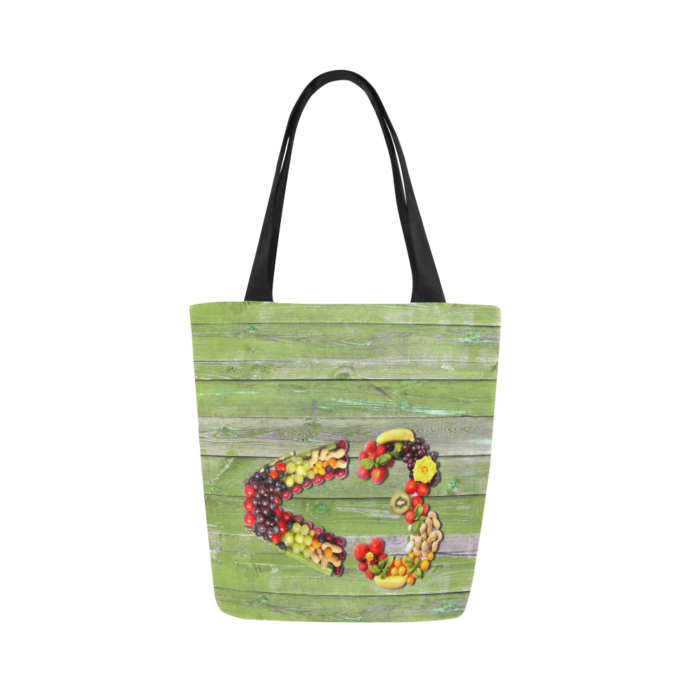 Vegan Smart Heart Love Canvas Tote Bag (Model 1657)