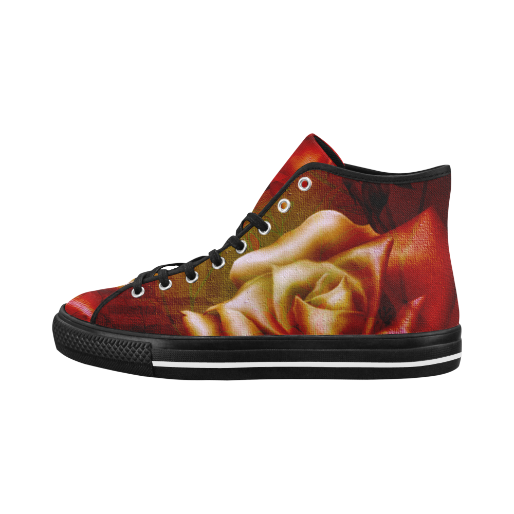 Wonderful red roses Vancouver H Women's Canvas Shoes (1013-1)