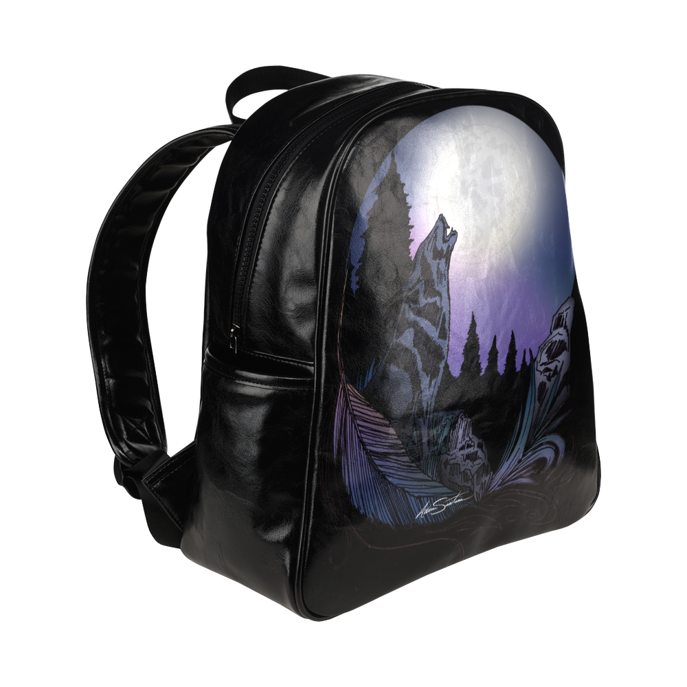 Howling Wolf Multi-Pockets Backpack (Model 1636)