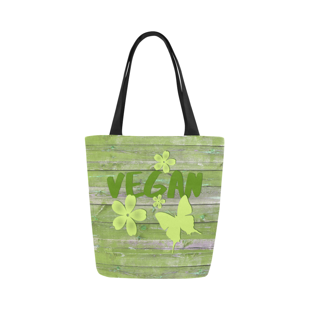 Vegan Love Life Butterfly Canvas Tote Bag (Model 1657)