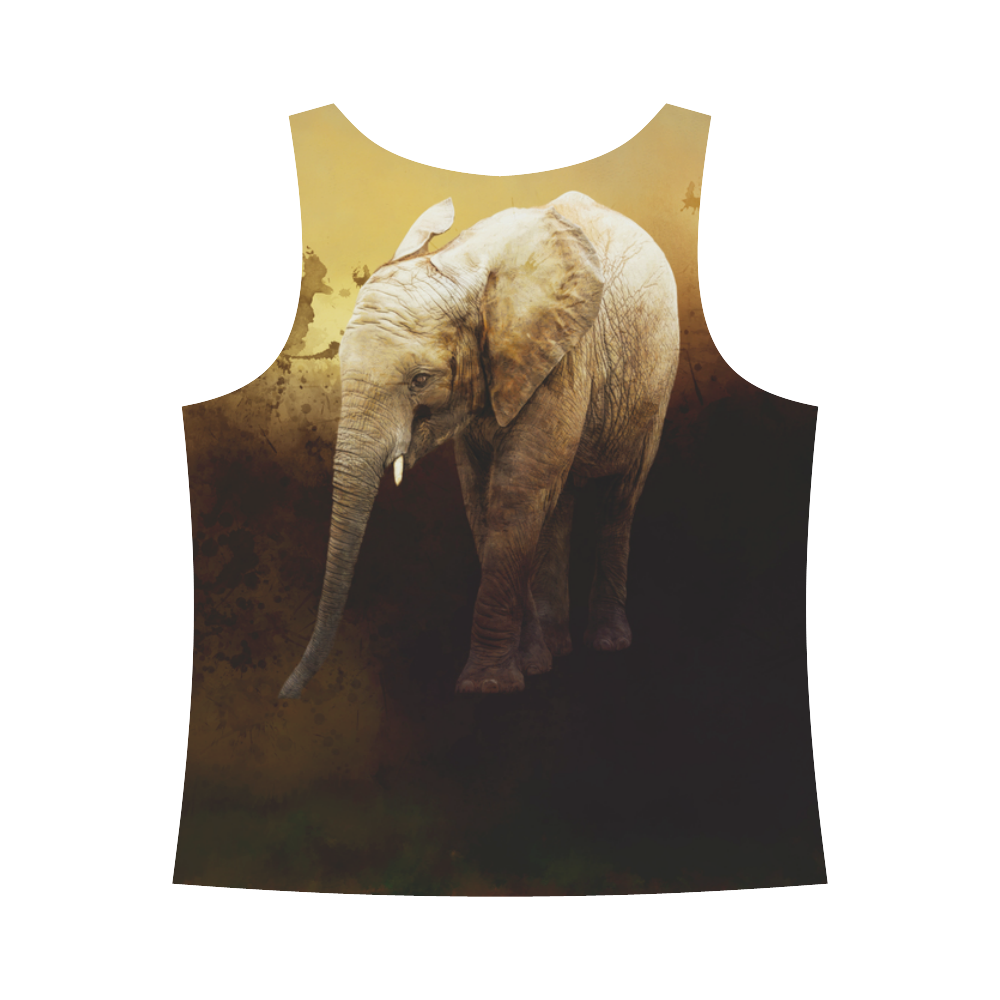 The cute elephant calf All Over Print Tank Top for Women (Model T43)