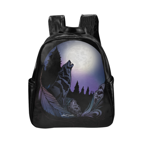 Howling Wolf Multi-Pockets Backpack (Model 1636)