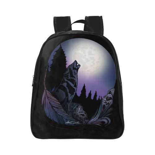 Howling Wolf School Backpack (Model 1601)(Small)