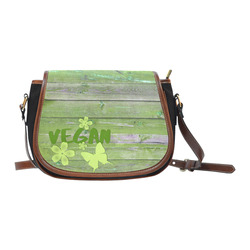 Vegan Love Life Butterfly Saddle Bag/Small (Model 1649)(Flap Customization)