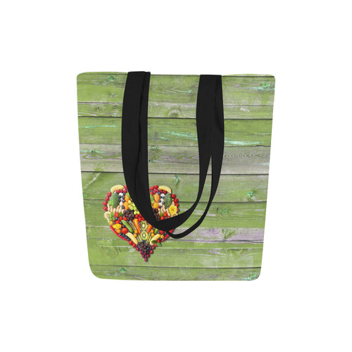 Vegan Heart Love Canvas Tote Bag (Model 1657)