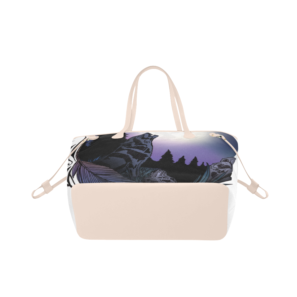Howling Wolf Clover Canvas Tote Bag (Model 1661)