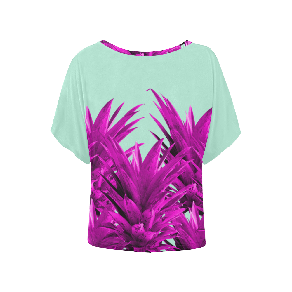 Funky Pineapples Women's Batwing-Sleeved Blouse T shirt (Model T44)