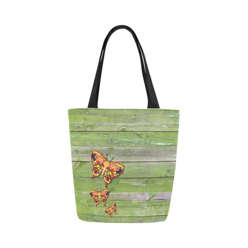 Vegan Dancing Butterflies Canvas Tote Bag (Model 1657)