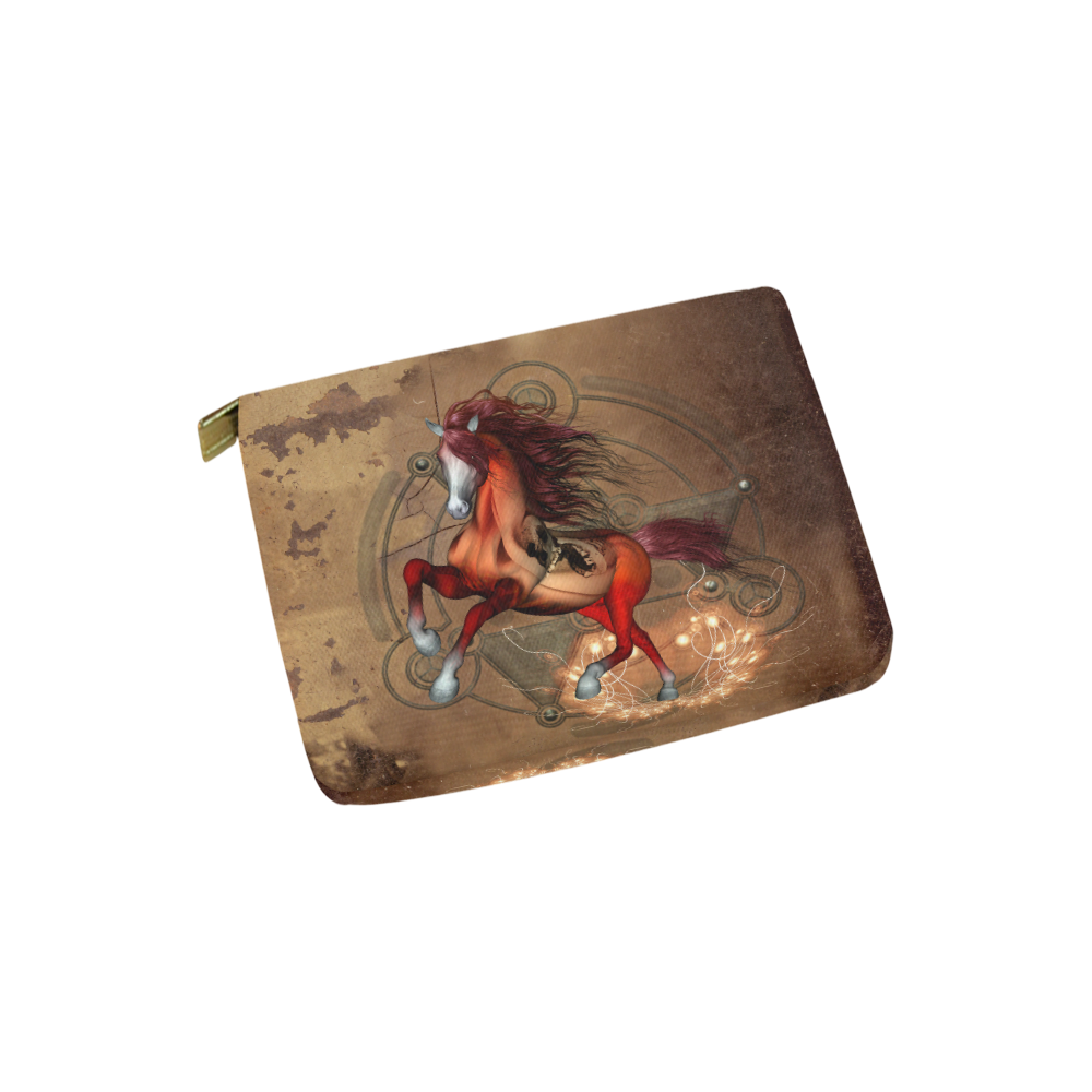 Wonderful horse with skull, red colors Carry-All Pouch 6''x5''