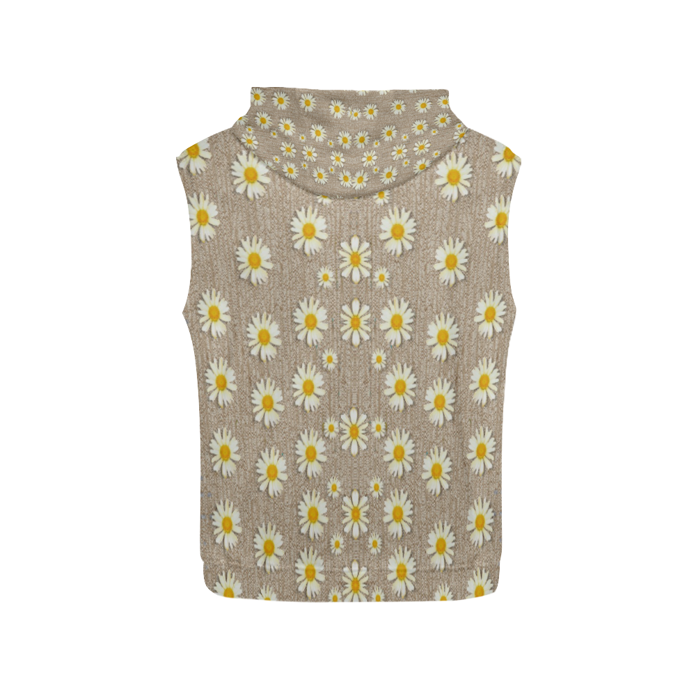 Star fall of fantasy flowers on pearl lace All Over Print Sleeveless Hoodie for Women (Model H15)