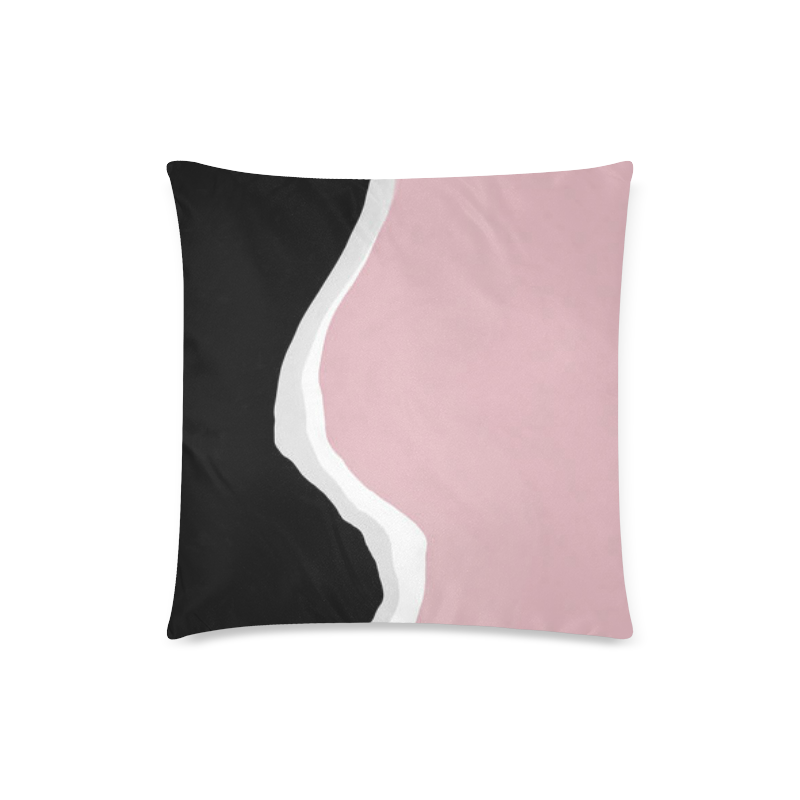 vintage pink black Custom Zippered Pillow Case 18"x18"(Twin Sides)