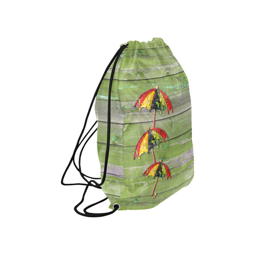 Vegan Save Umbrella Love Life Large Drawstring Bag Model 1604 (Twin Sides)  16.5"(W) * 19.3"(H)