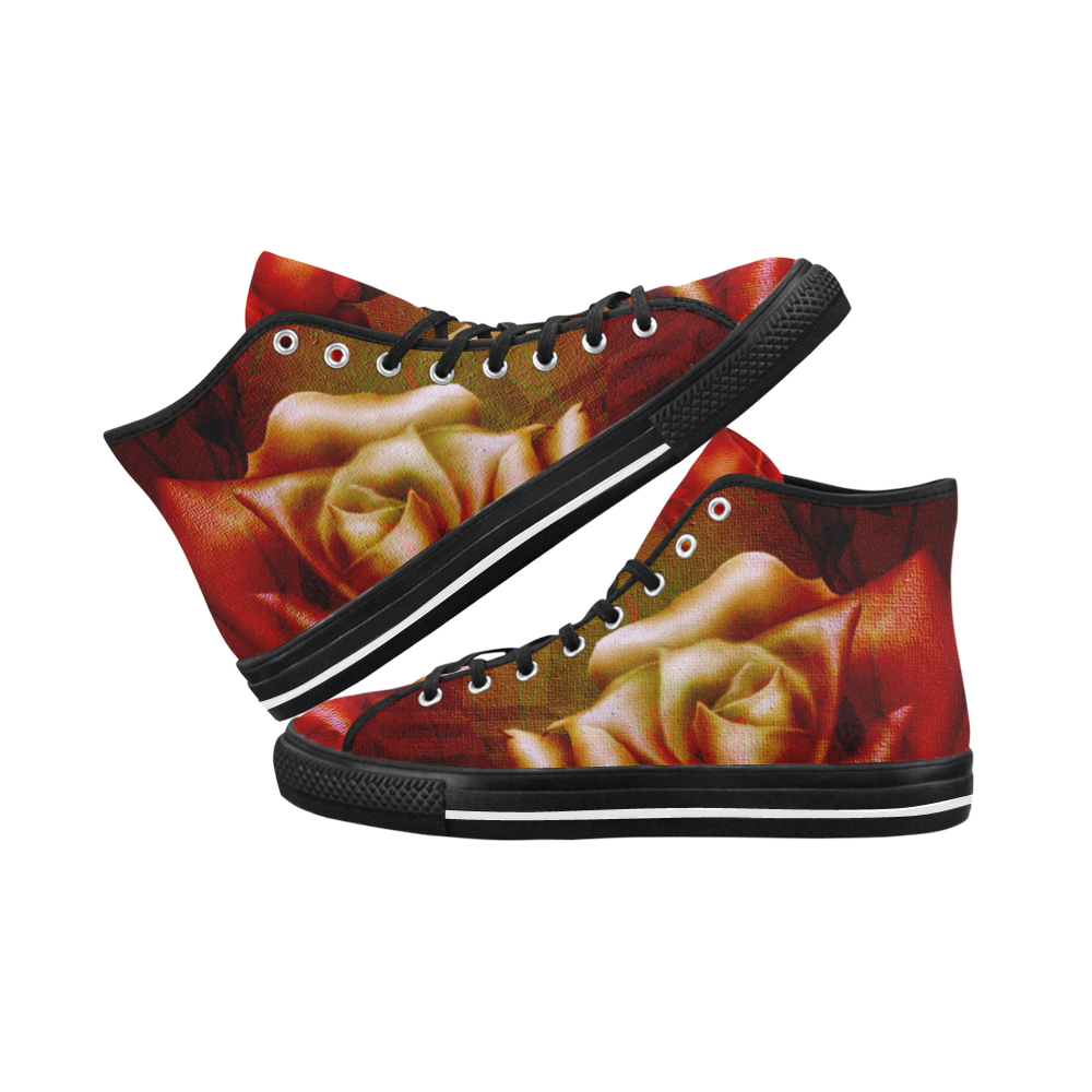 Wonderful red roses Vancouver H Women's Canvas Shoes (1013-1)