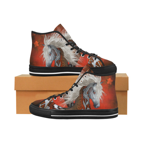 Awesome steampunk horse with wings Vancouver H Women's Canvas Shoes (1013-1)