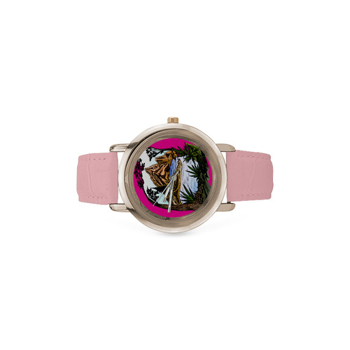 The Outdoors Women's Rose Gold Leather Strap Watch(Model 201)