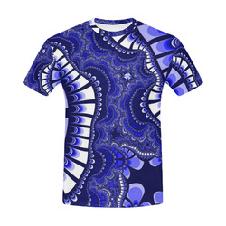 Blue White Remix All Over Print T-Shirt for Men (USA Size) (Model T40)