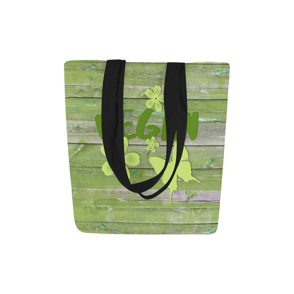 Vegan Love Life Butterfly Canvas Tote Bag (Model 1657)