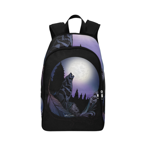 Howling Wolf Fabric Backpack for Adult (Model 1659)