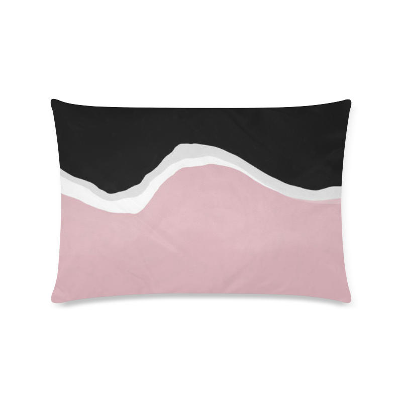vintage pink black Custom Zippered Pillow Case 16"x24"(Twin Sides)