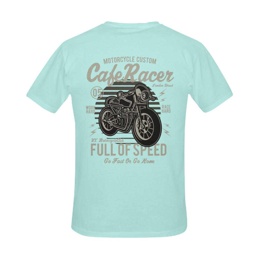 Cafe Racer Light Blue Men's Slim Fit T-shirt (Model T13)
