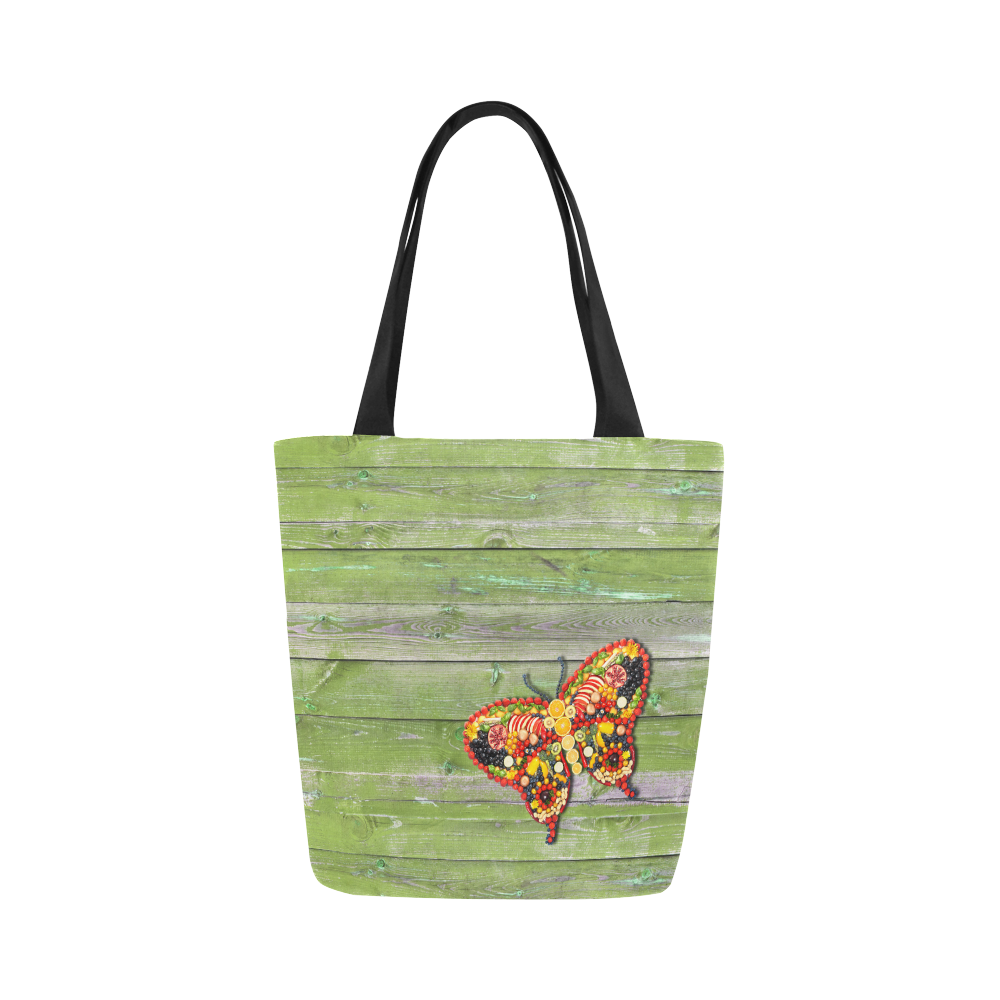 Vegan Butterfly Canvas Tote Bag (Model 1657)