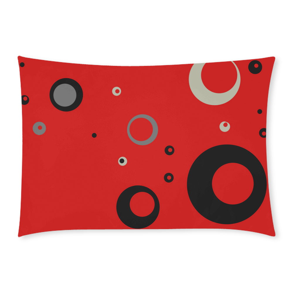 Red and Black Geometric Custom Rectangle Pillow Case 20x30 (One Side)