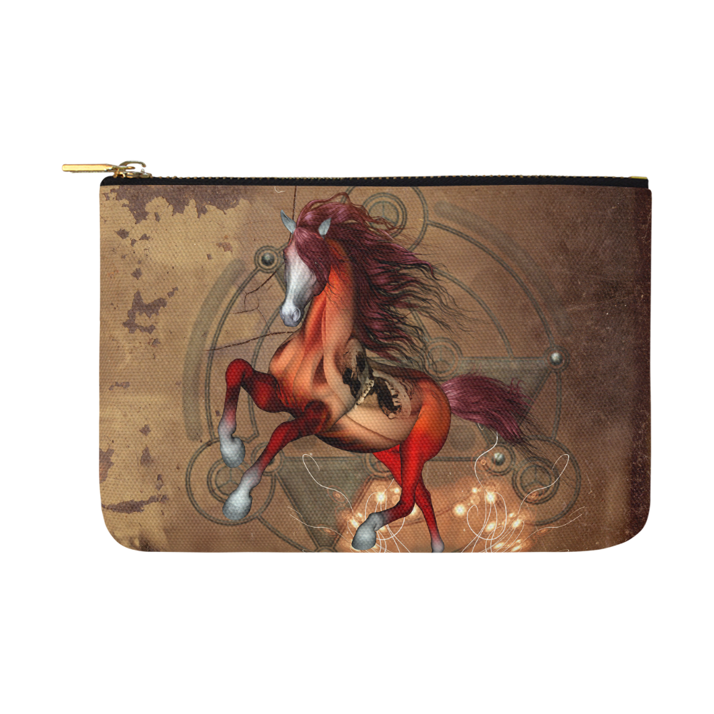 Wonderful horse with skull, red colors Carry-All Pouch 12.5''x8.5''