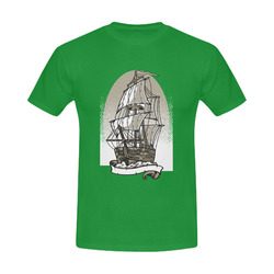 Ship Green Men's Slim Fit T-shirt (Model T13)