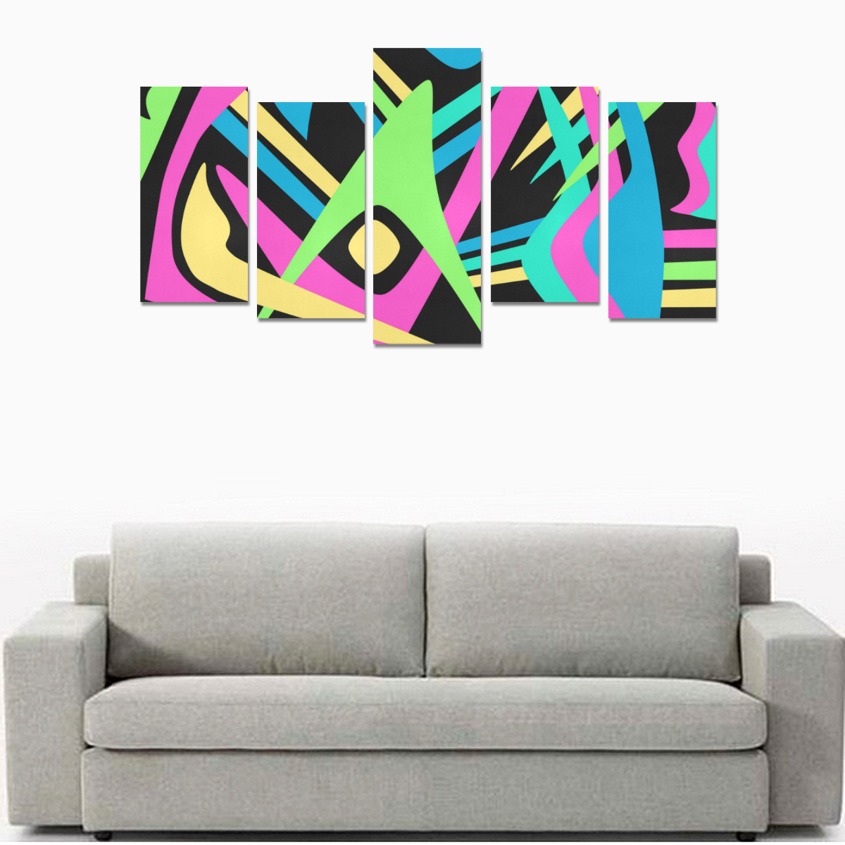 Neon Puff Canvas Print Sets E (No Frame)