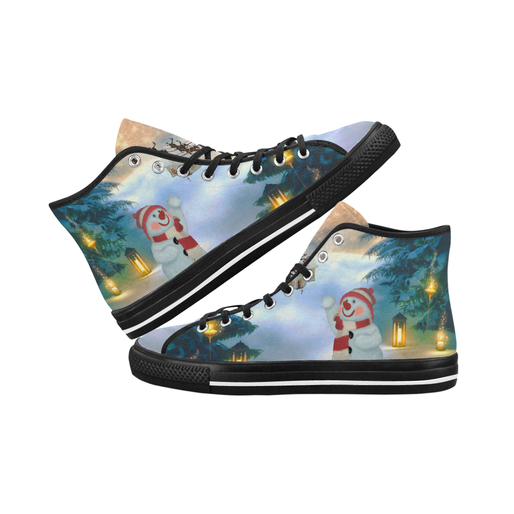Santa Claus in the night Vancouver H Women's Canvas Shoes (1013-1)