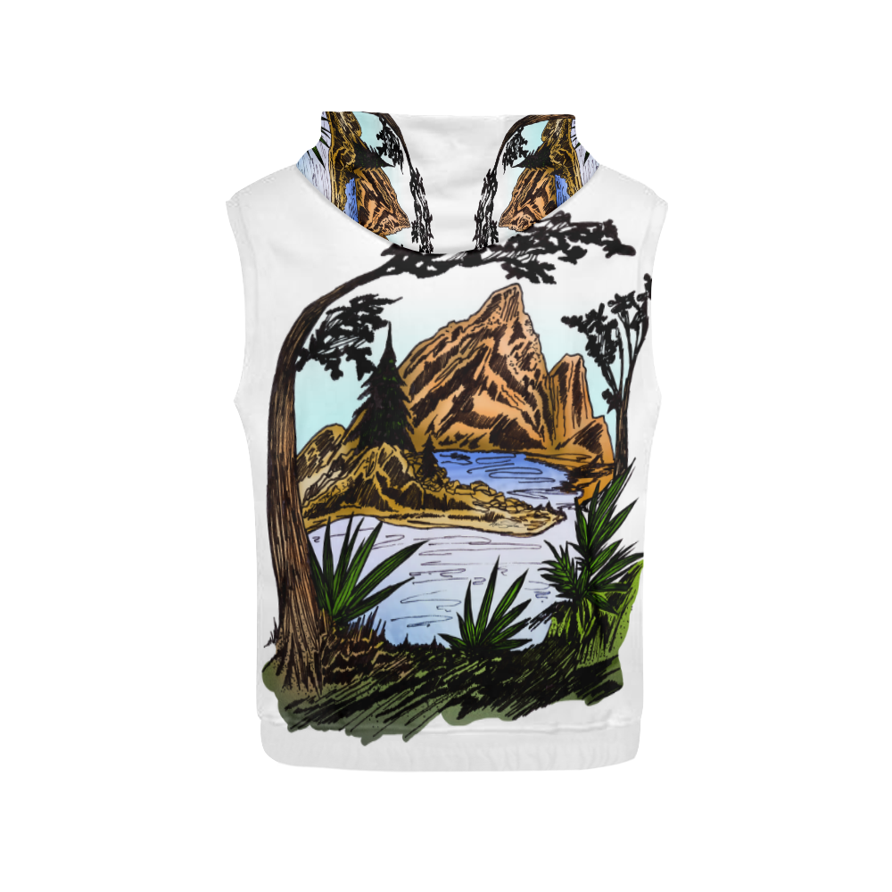 The Outdoors All Over Print Sleeveless Hoodie for Women (Model H15)