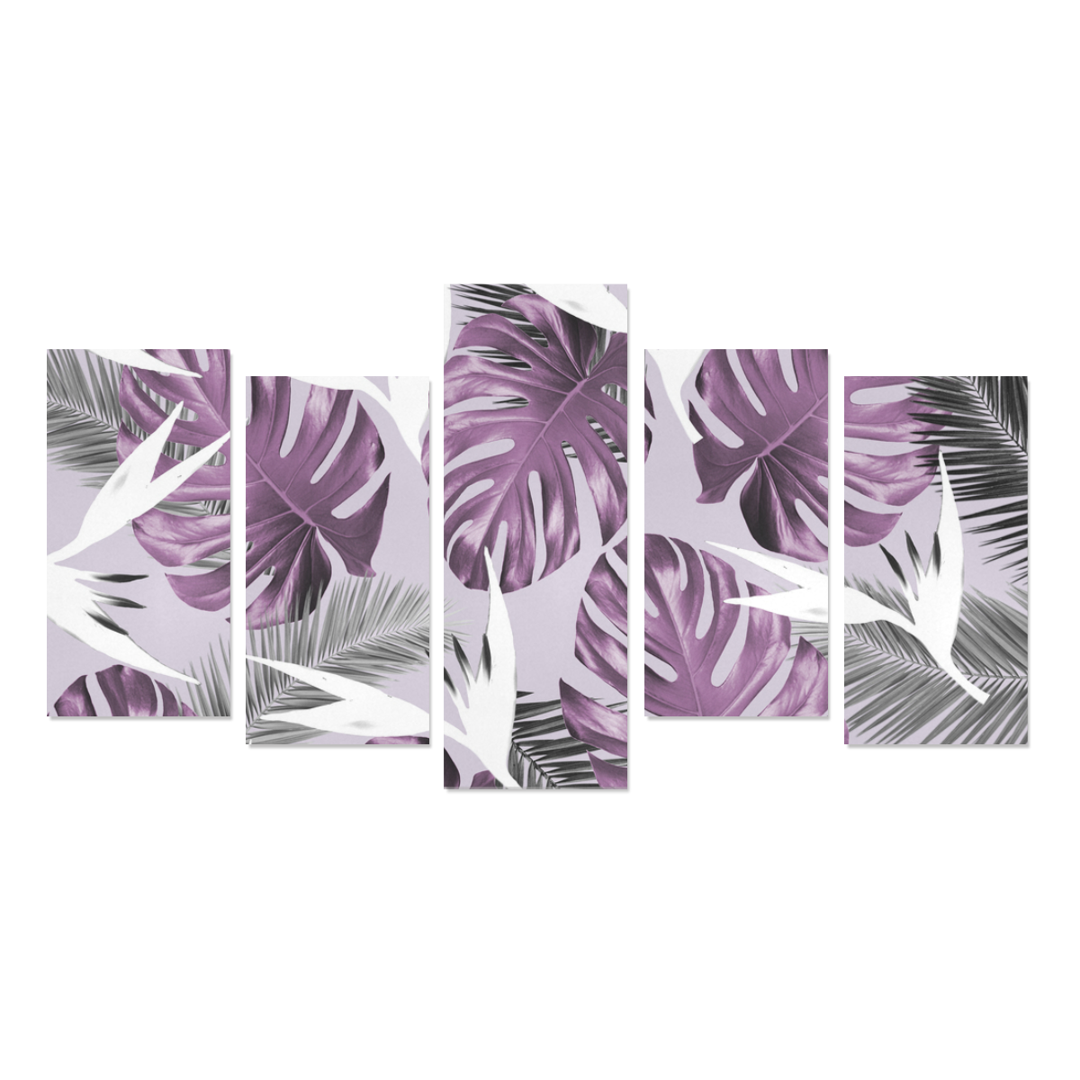 Purple Tropics Canvas Print Sets E (No Frame)