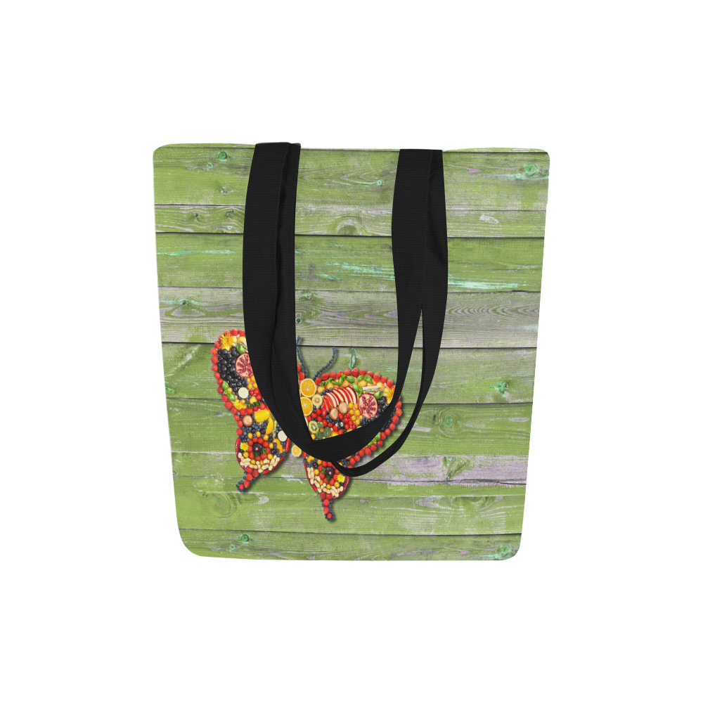 Vegan Butterfly Canvas Tote Bag (Model 1657)