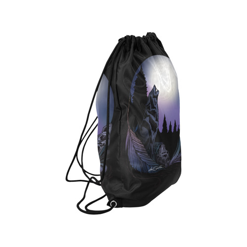 Howling Wolf Small Drawstring Bag Model 1604 (Twin Sides) 11"(W) * 17.7"(H)