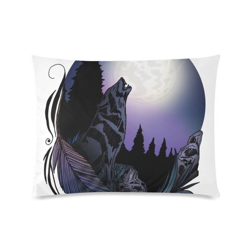 Howling Wolf Custom Picture Pillow Case 20"x26" (one side)