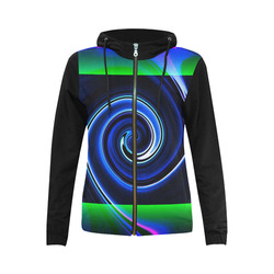 Dance in Neon - Jera Nour All Over Print Full Zip Hoodie for Women (Model H14)