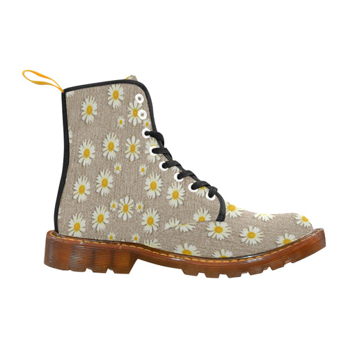 Star fall of fantasy flowers on pearl lace Martin Boots For Men Model 1203H