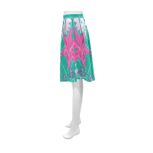 Tropical Violet Floral Tiles Athena Women's Short Skirt (Model D15)