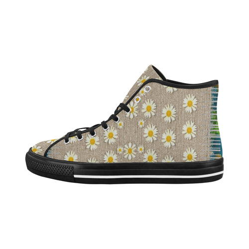 Star fall of fantasy flowers on pearl lace Vancouver H Women's Canvas Shoes (1013-1)