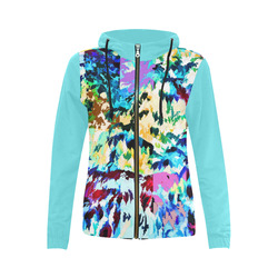 Foliage Patchwork #7 - Jera Nour All Over Print Full Zip Hoodie for Women (Model H14)
