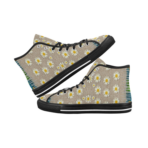 Star fall of fantasy flowers on pearl lace Vancouver H Women's Canvas Shoes (1013-1)