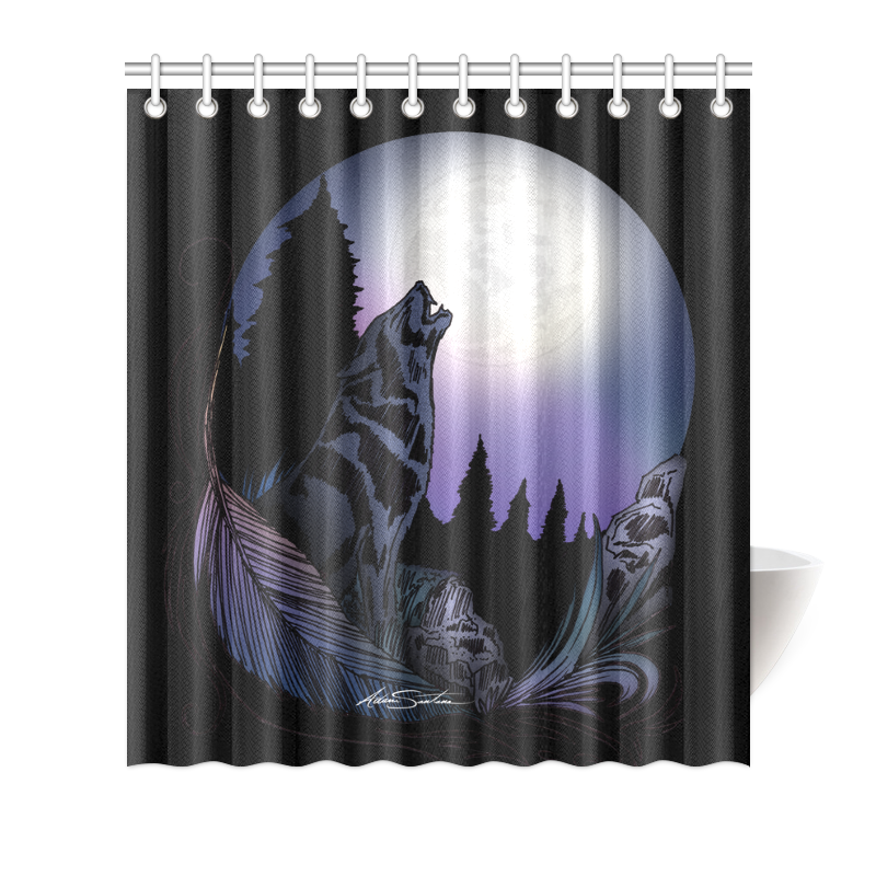 Howling Wolf Shower Curtain 66"x72"