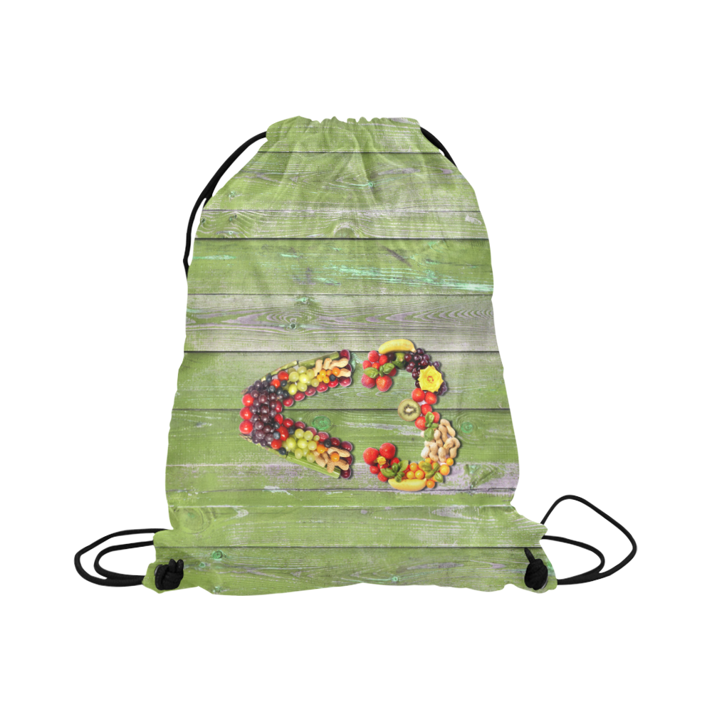 Vegan Smart Heart Love Life Large Drawstring Bag Model 1604 (Twin Sides)  16.5"(W) * 19.3"(H)