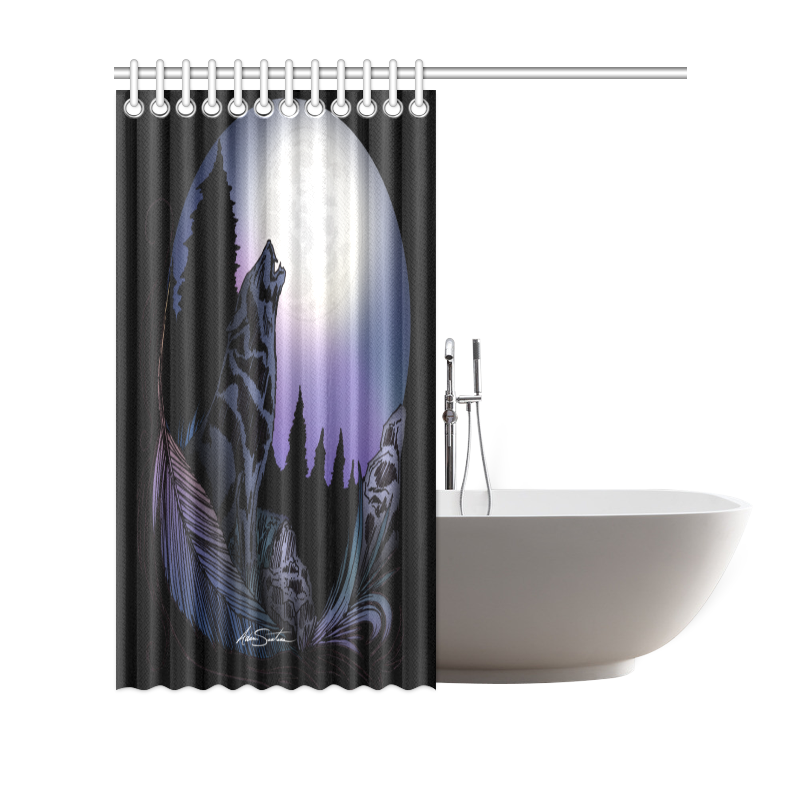 Howling Wolf Shower Curtain 69"x70"