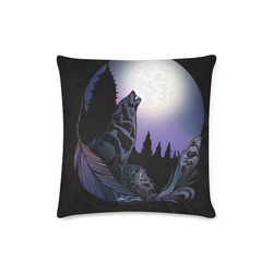 Howling Wolf Custom Zippered Pillow Case 16"x16"(Twin Sides)