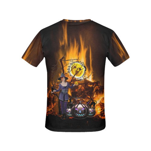 halloween mom on fire All Over Print T-Shirt for Women (USA Size) (Model T40)