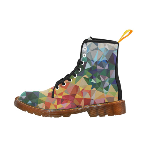 Abstract Geometric Triangles Red Blue Yellow Martin Boots For Women Model 1203H