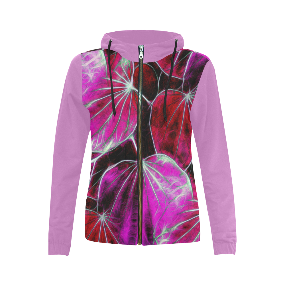 Foliage #9 - Jera Nour All Over Print Full Zip Hoodie for Women (Model H14)