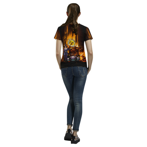 halloween mom on fire All Over Print T-Shirt for Women (USA Size) (Model T40)